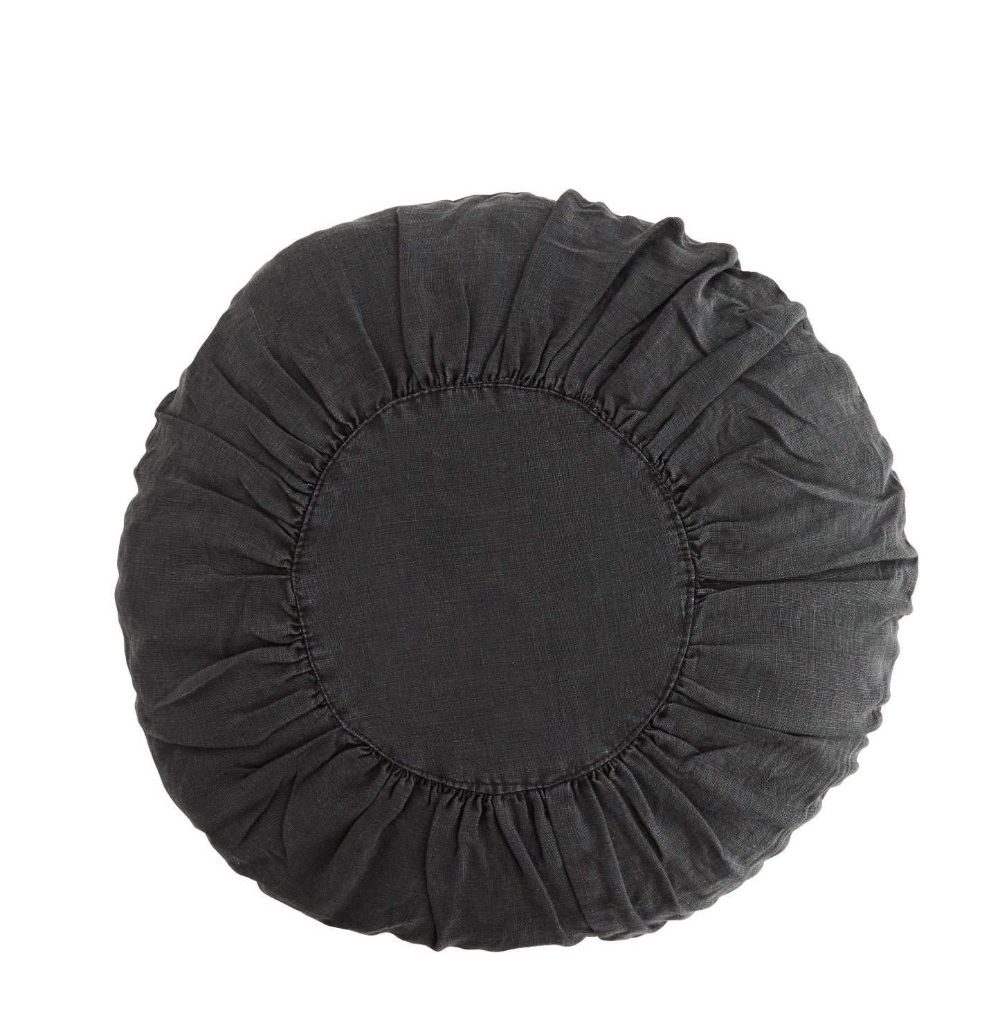 * SPECIAL 30% OFF Round Linen cushion, Charcoal