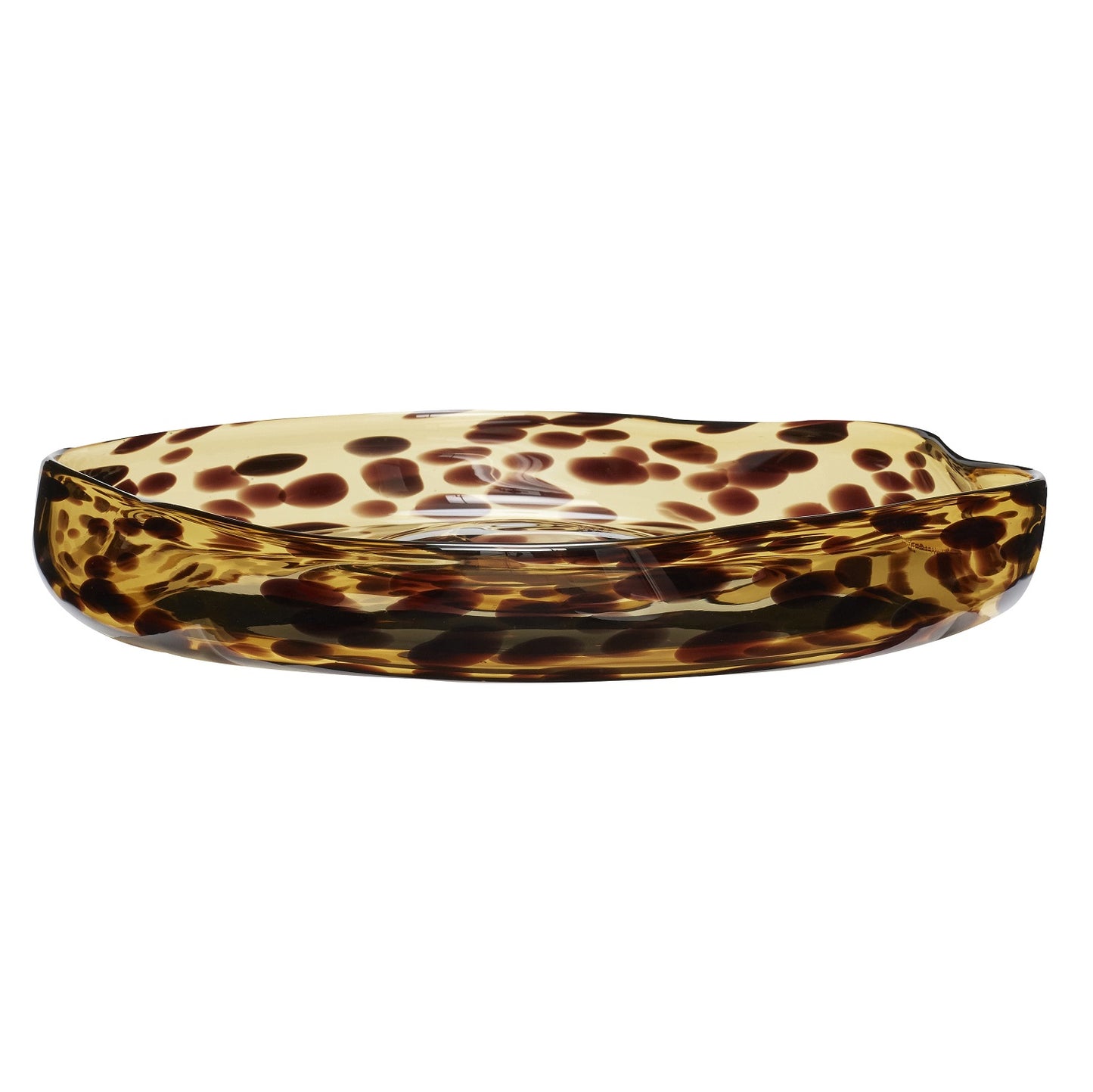 Glass Tortoise Shell Trays - Set of Two - Yellow/Brown