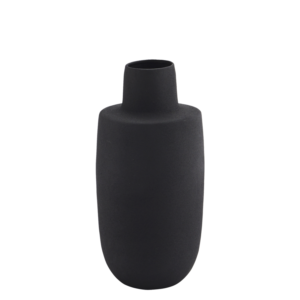 *SPECIAL 30% OFF Iron vase Iron Mat black, size D:13x27 cm