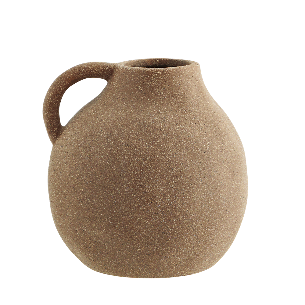 Stoneware vase in Terracotta w/ handle