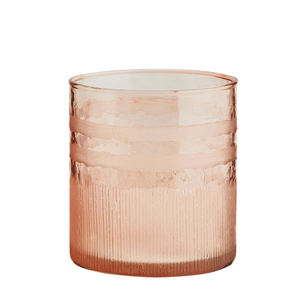 Hammered drinking glass, coral