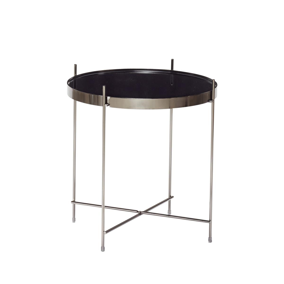 * SPECIAL DISCOUNT 15% OFF Side Table, round metal/mirror