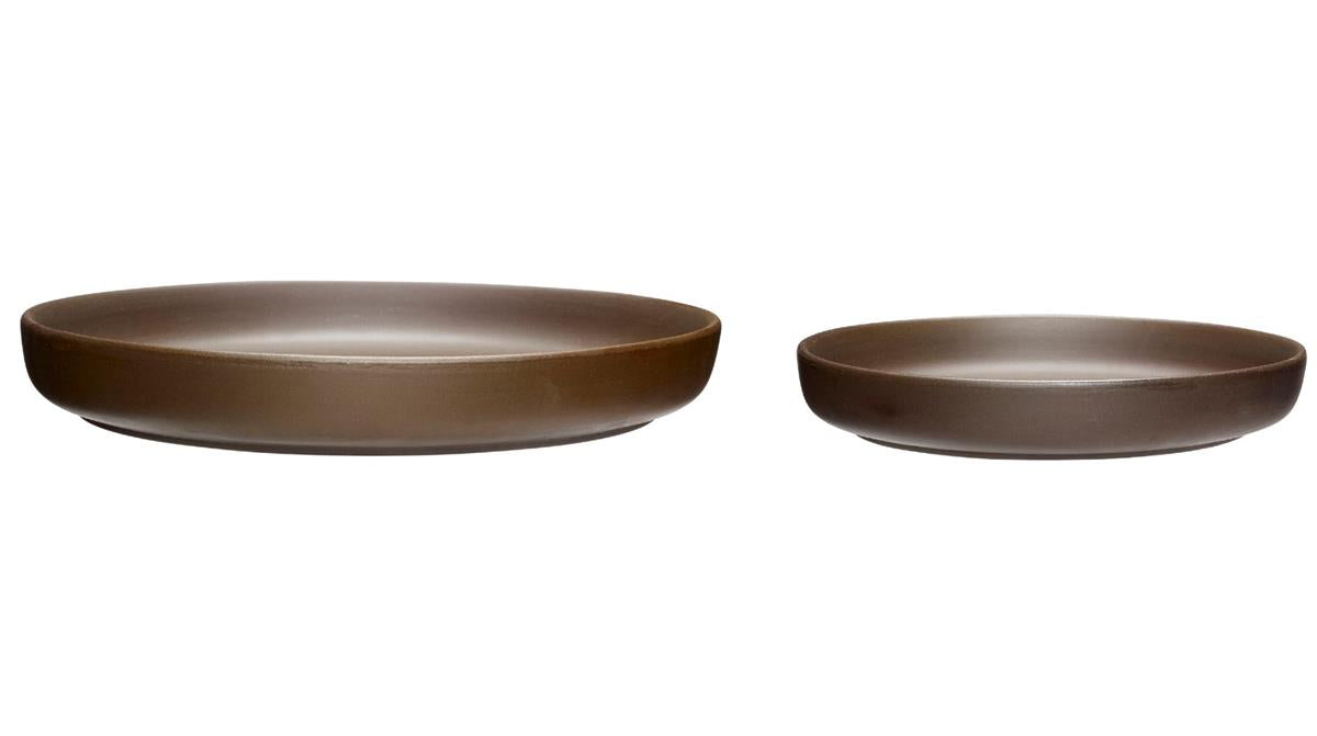 Serving Plates, Maroon Set of 2