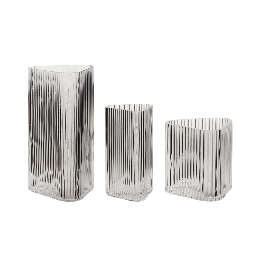 * SPECIAL 20% OFF DISCOUNT Elements Triangle Vases Clear (set of 3)
