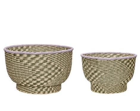 * SPECIAL 20% OFF Peppy Baskets set of 2, natural/green/purple