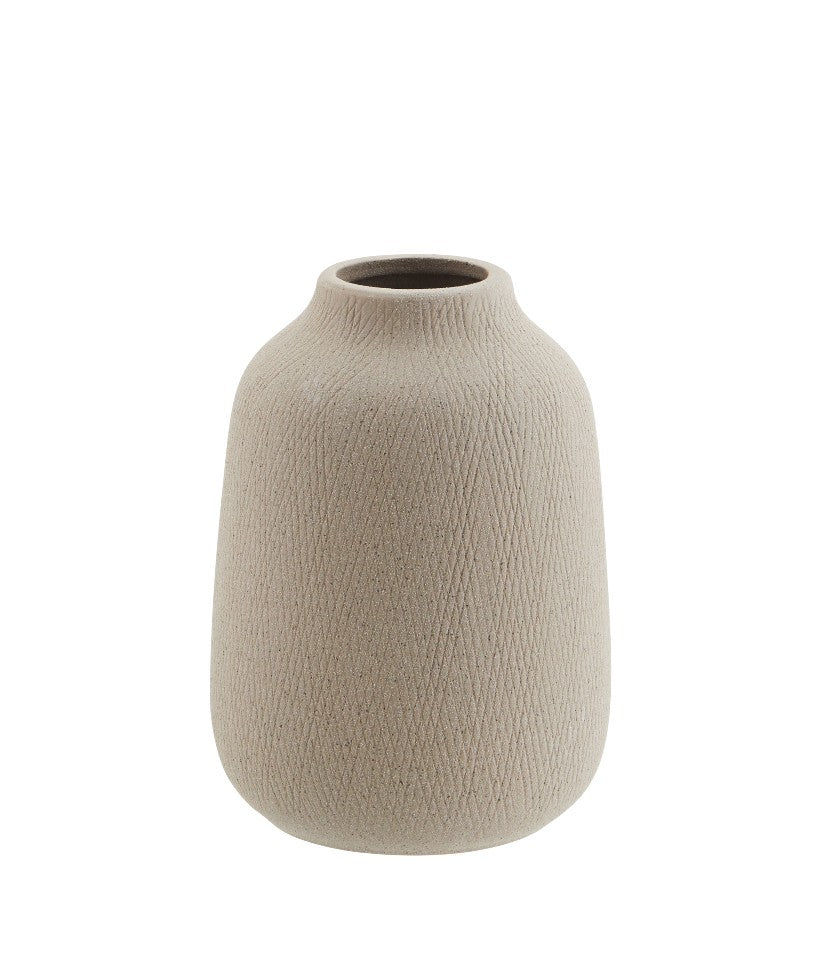 Madam Stoltz Matt Grey Stoneware Vase