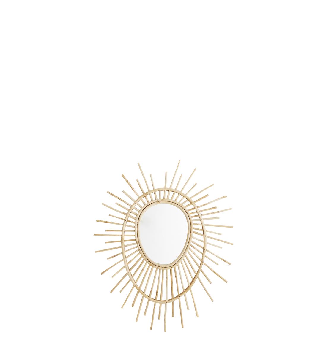Oval Star mirror w/ bamboo - Bamboo mirror, oval, large