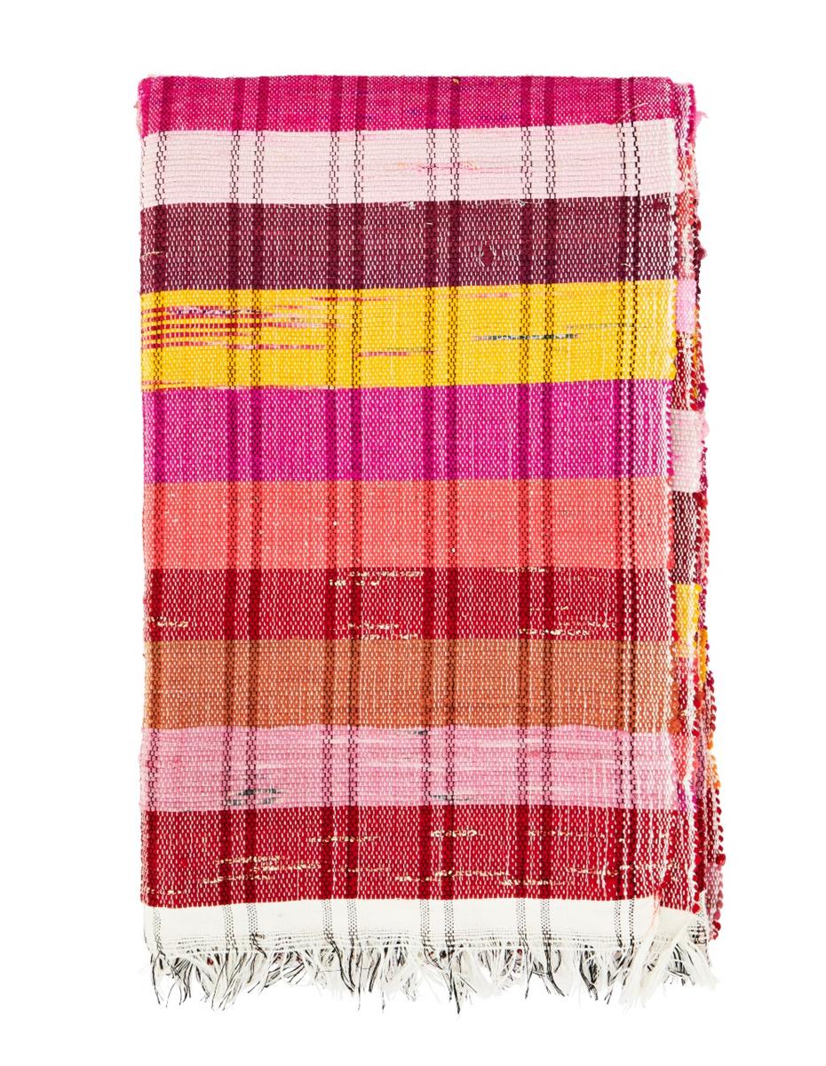 Cotton rag throw, Multi Coloured