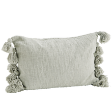 Load image into Gallery viewer, Cushion cover w/ tassels, Olive green