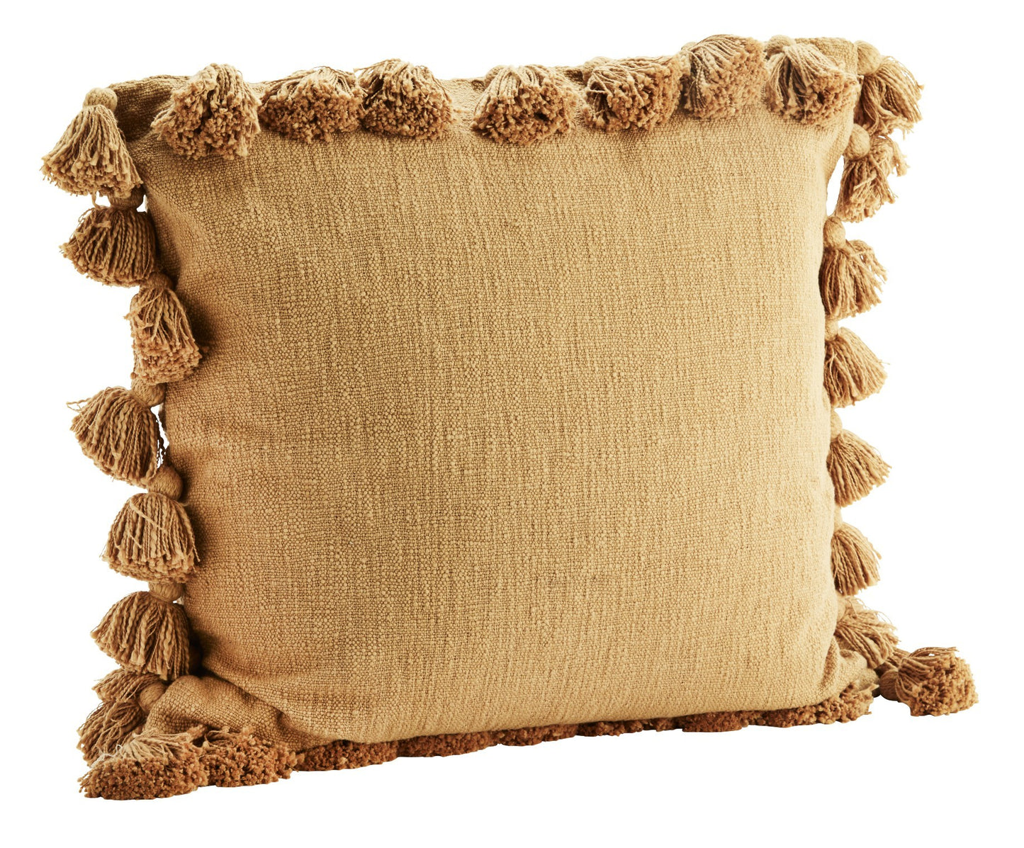 *SPECIAL 20% OFF Cushion cover w/ tassels, brown sugar