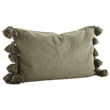 Load image into Gallery viewer, Cushion cover w/ tassels, ivory