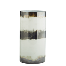 Load image into Gallery viewer, * SPECIAL 30% OFF Striped glass vase Glass in white, antique silver