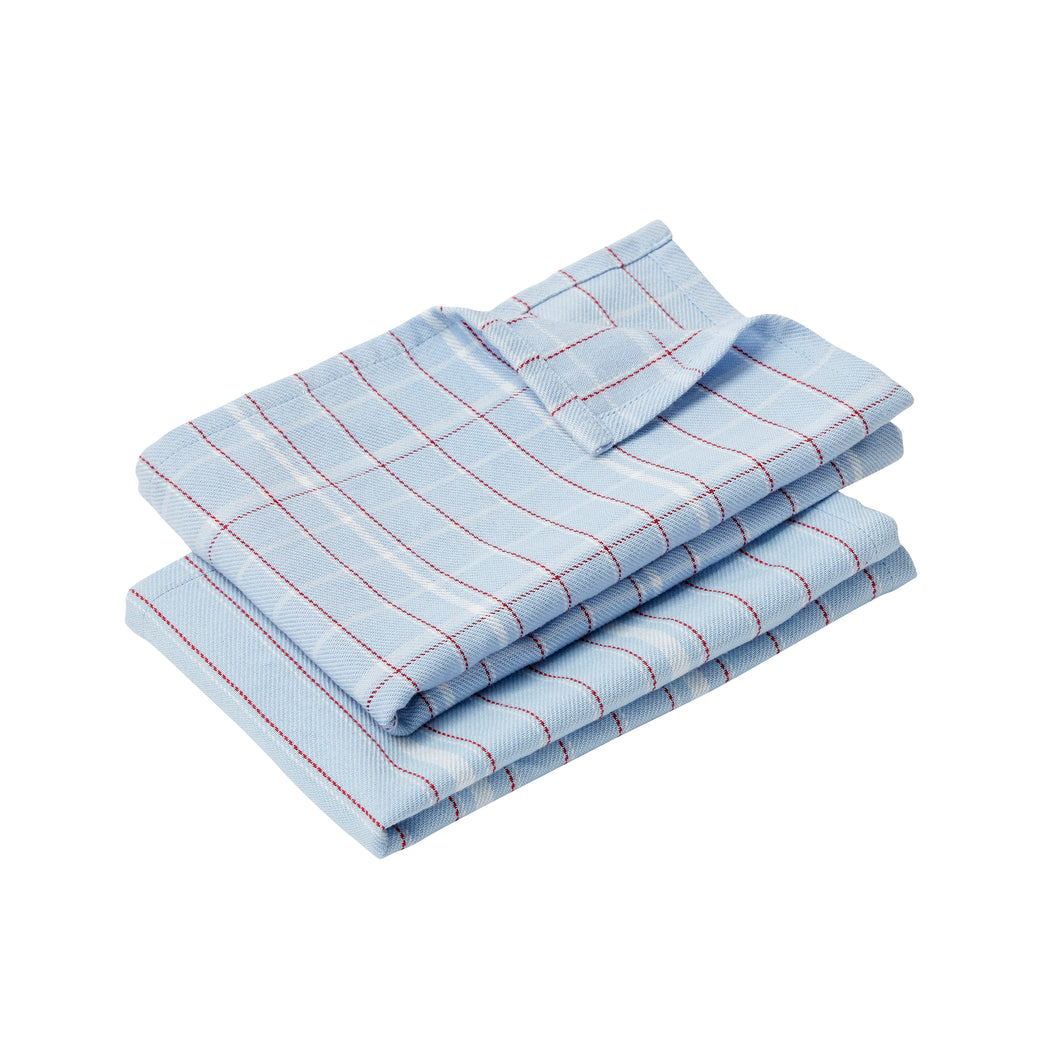 100% Cotton Tea Towel, red/blue/white, set/2