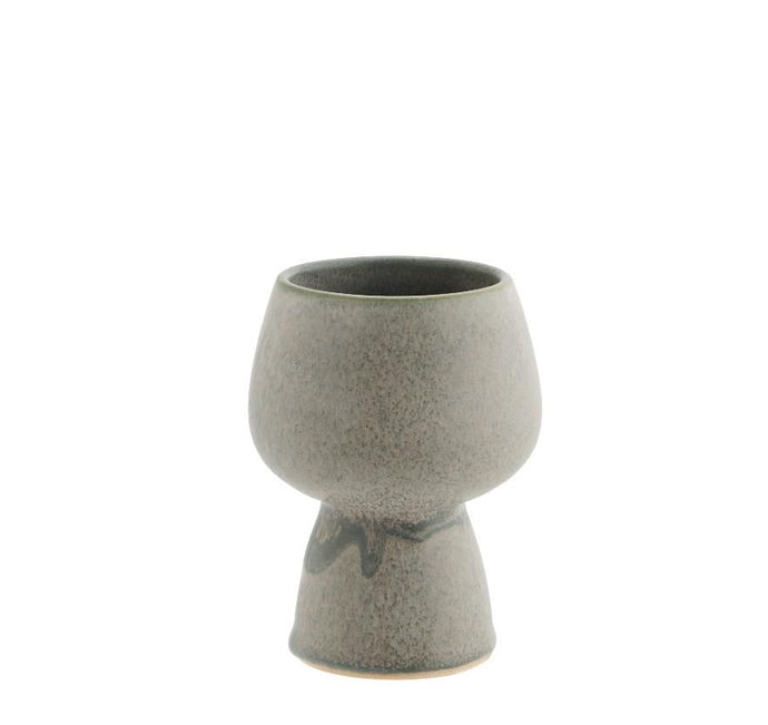 Stoneware flower pot, Grey/green, Colours may vary.