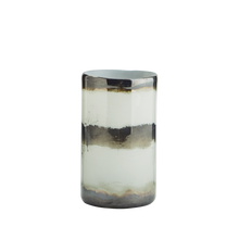 Load image into Gallery viewer, * SPECIAL 30% OFF Striped glass vase Glass in white, antique silver
