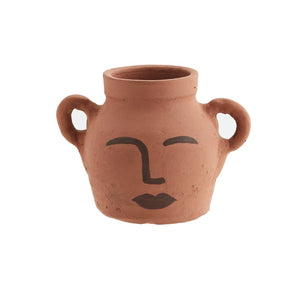 * SPECIAL 30% OFF Clay vase w/face decoration
