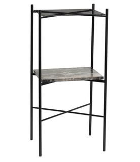 Niche Console Table, metal/marble/glass, black