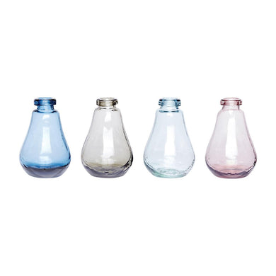 Clarien Vase set of 4, rose/clear/blue/grey.