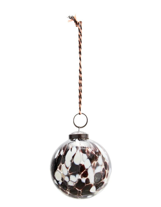 Hanging glass ornament, Brown/red, white, clear