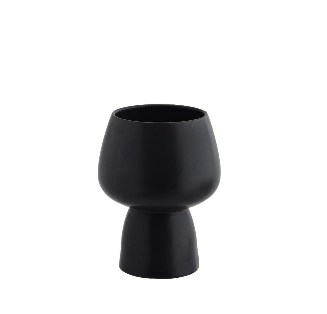 Stoneware flower pot Black, Colours may vary, D:16x21 cm
