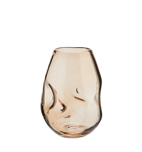 Organic shaped glass vase Amber, D:17x22,5 cm