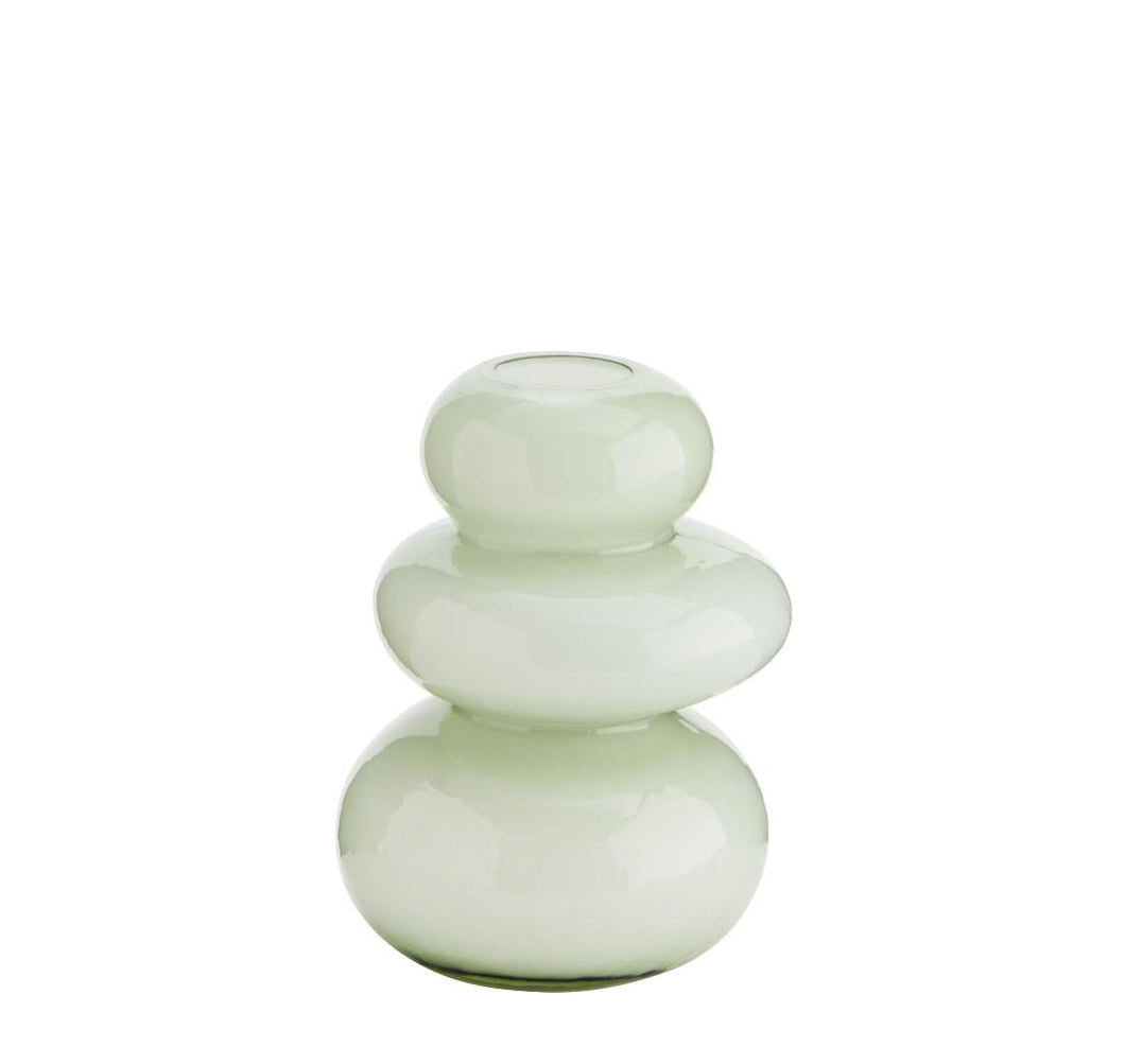 Round Pebble glass vase, dusty green