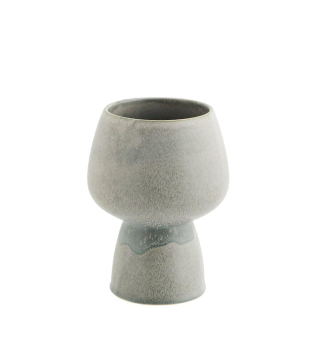 Large Stoneware flower pot.  Grey/Green, colours may vary
