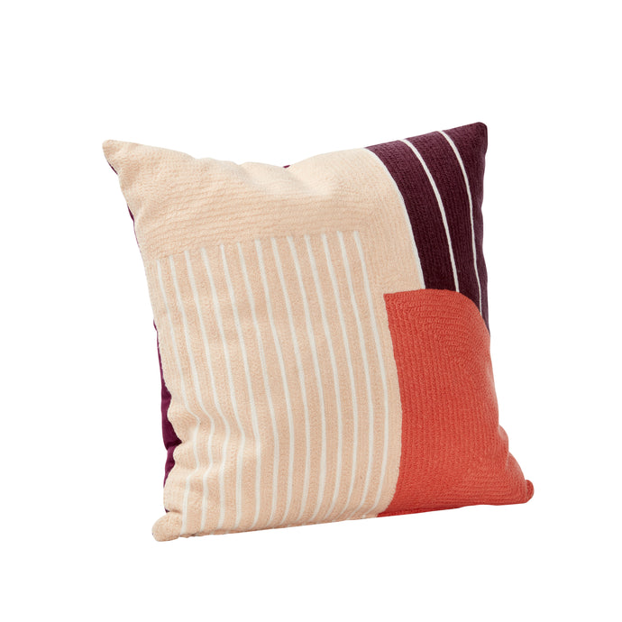 * SPECIAL 20% OFF Axis Cushion with Fill, bordeaux/orange/white