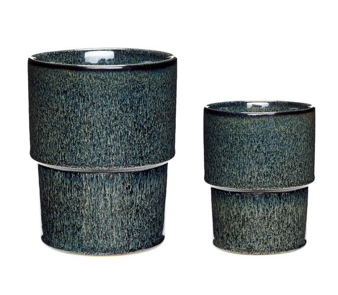 Ceramic Plant Pot, blue/green, set/2