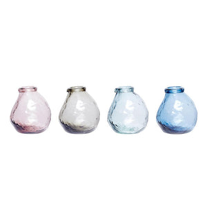 Clarien Vase set of 4, rose/clear/blue/grey