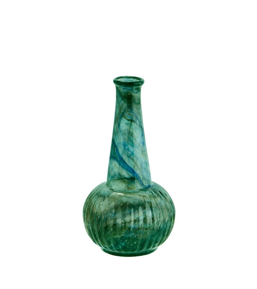 Recycled glass vase, Green marble