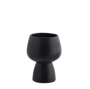 Stoneware flower pot, Black, D:9,5x12,5 cm