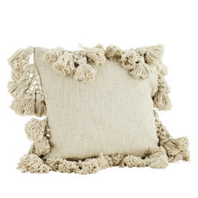 Load image into Gallery viewer, Cushion cover w/ tassels, Olive green