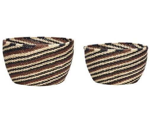 Stream Baskets set of 2, brown/black/natural