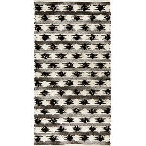Textured Floor Rug - Black/White