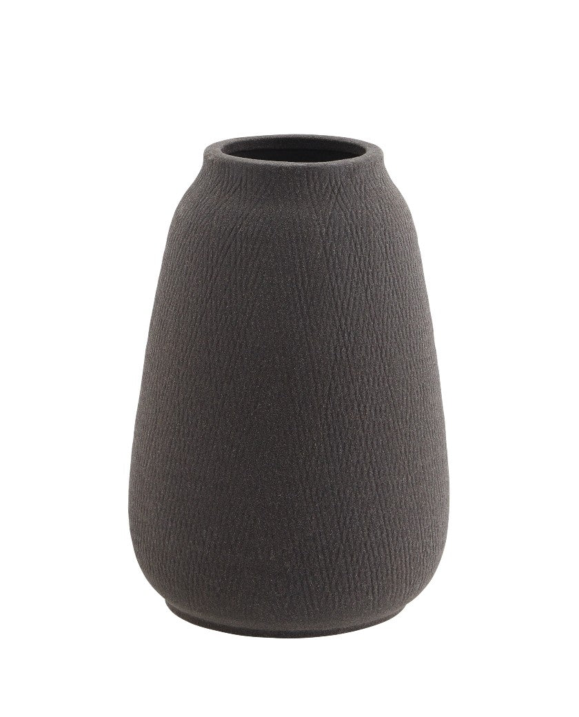 Matt Black Stoneware Vase