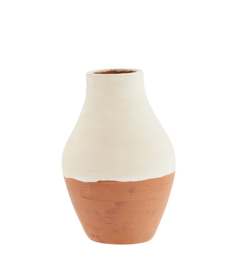 Terracotta vase, Ecru/natural