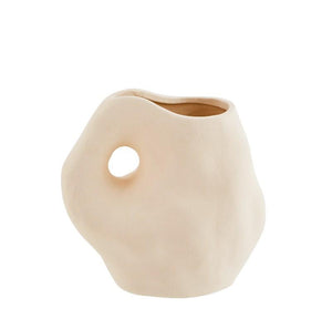 Stoneware vase, vanilla