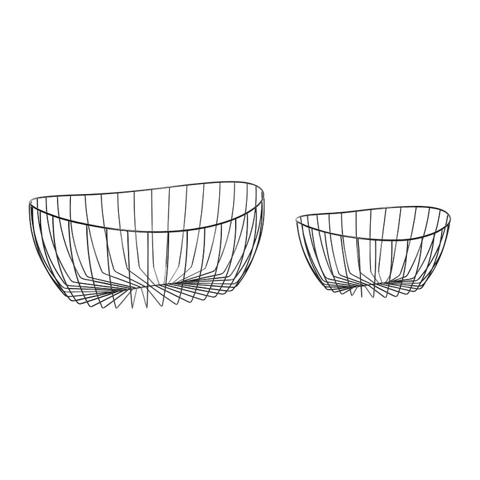 Black Metal Wire Storage Basket - Set of two sizes
