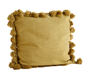 *SPECIAL 30% OFF Cushion cover w/ tassels, Mustard, 60x60cm